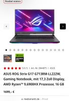 Gaming Laptop Asus Rog G17 Baden-Württemberg - Bühl Vorschau