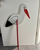 Storch Klapperstorch Geburt 100 cm aus Holz beidseitig bedruckt Niedersachsen - Osnabrück Vorschau