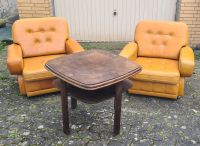 2 Vintage Designer retro Leder Sessel 1970 mit Tisch Niedersachsen - Scheden Vorschau