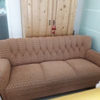 edel bezogenes Sofa und Sessel in Rosttönen,mit Holzumrandung Duisburg - Homberg/Ruhrort/Baerl Vorschau