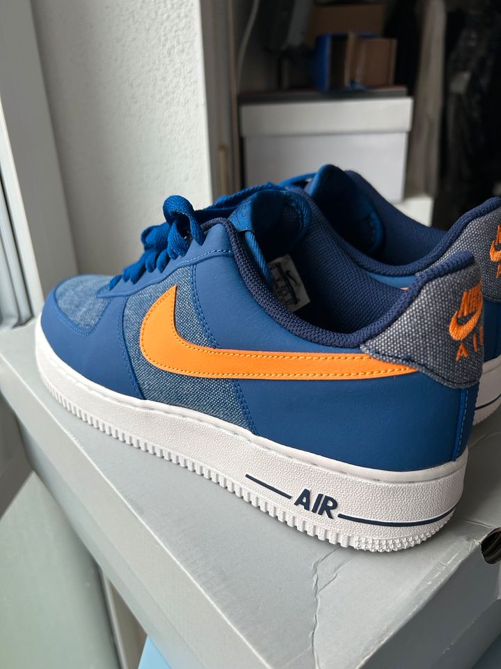 Nike Air Force 1 Low „Storm Blue - Vivid Orange - Denim“ US 9 in Bad Windsheim