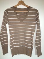 schöner Damen V-Neck Pullover beige weiß gestreift XS *neuwertig* Schleswig-Holstein - Jörl Vorschau