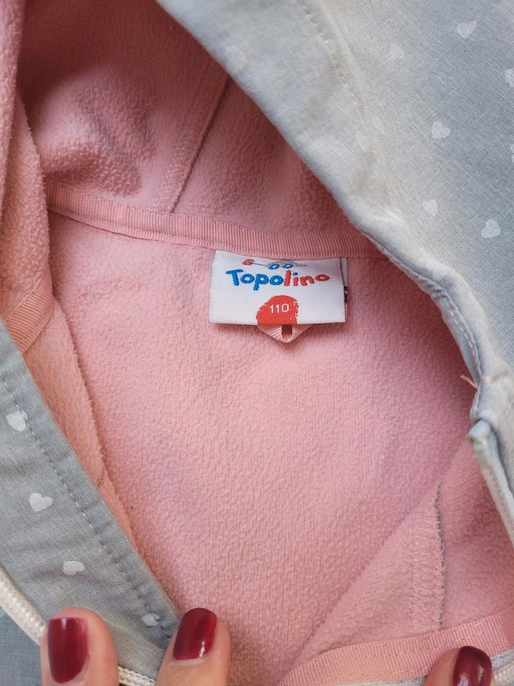 Topolino Jacke Gr. 110 Softshelljacke grau Kapuze Mädchen in Wetschen