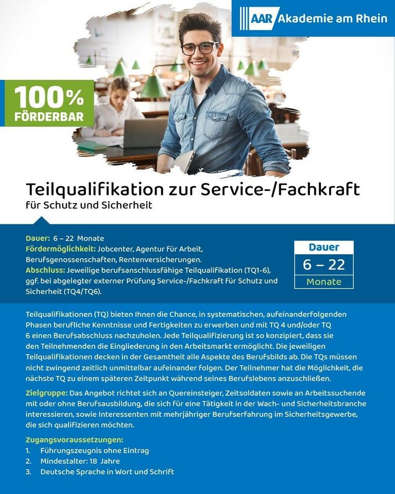 Teilqualifikation zur Service-/Fachkraft TQ (1-6) in Pulheim