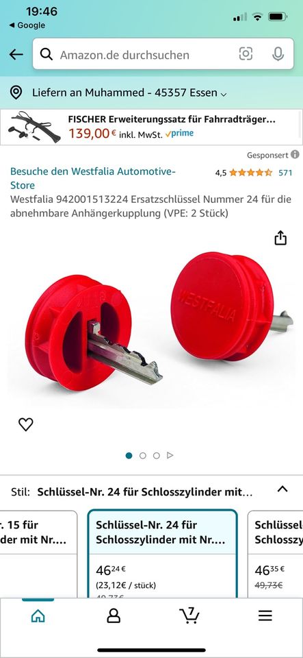 Suche!! Roten Schlüssel in Essen