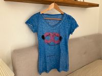 Planet Moda • XS Damen T-Shirt • blau  pink Chanel-Symbol fake Innenstadt - Köln Deutz Vorschau