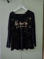 Schöne Langarmshirt in Schwarz goldenen Aufdruck XL 48/50 Hessen - Eschborn Vorschau