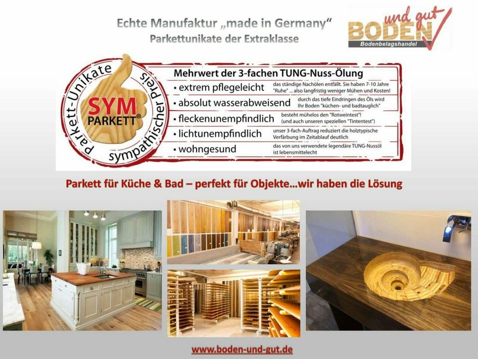 Schloß Parkett Eiche Edelholz - Traumboden Holz Küche Bad Hotel - Tafelboden Eiche für Galerie - Parkett handgefertigt Premiumqualität in Mainz