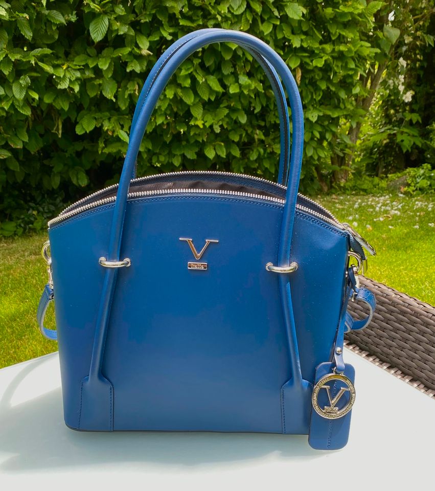 Designer Tasche Versace Italy Handtasche Tasche business blau in Ettringen