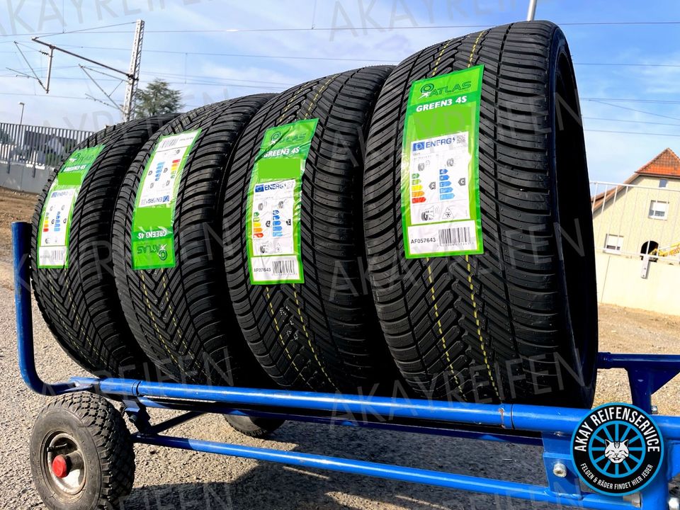 4x 225/55 R19 99W ➡️ Allwetterreifen Ganzjahresreifen Reifen ➡️ ATLAS  Green3 4S ➡️ Zoll Auto