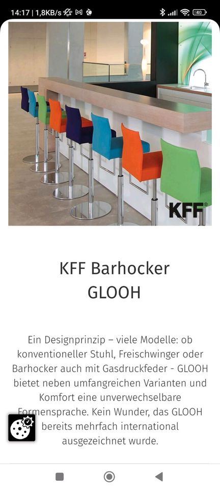 KFF Barhocker Glooh Leder grün in Kalkar