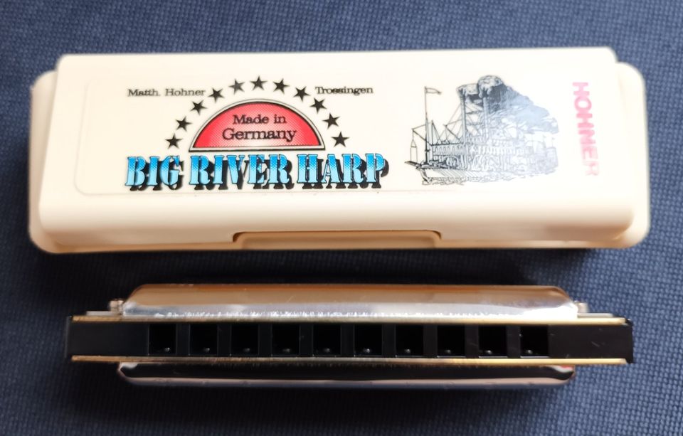 2 × orig. Hohner Mundharmonika_Echo Harb + Big River Harb!! in Emmelshausen