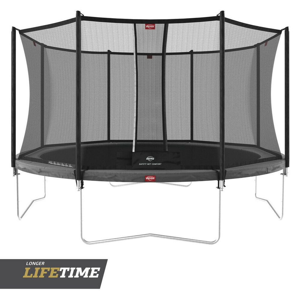 Trampolin Rund oder oval Größen 200-520 cm Grau BERG TOYS Favorit in Kupferzell