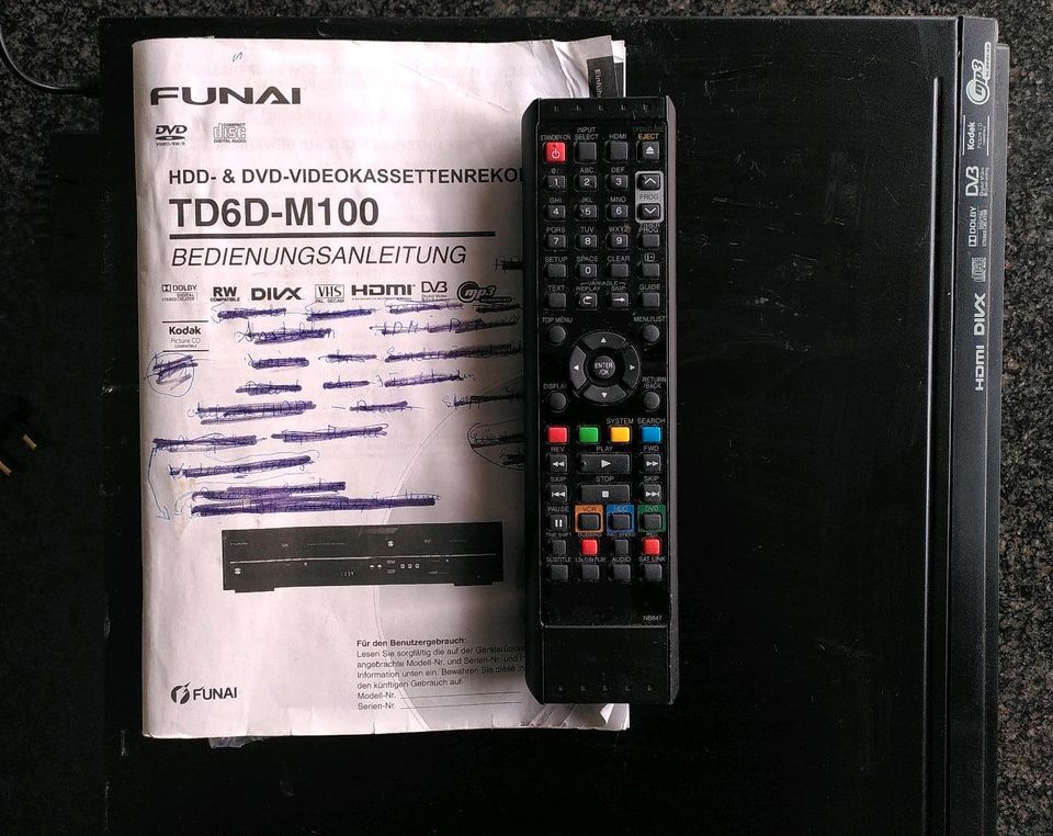 Funai TD6D-M100 HDD DVD VCR Videorekorder VHS Digitalisieren in Wuppertal