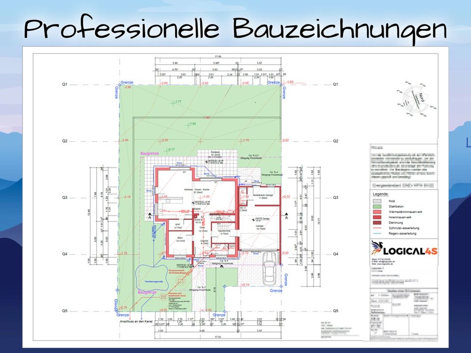 Lageplan / Grundriss / Bauriss / Bauentwurf / Baugenehmigung in Zimmritz