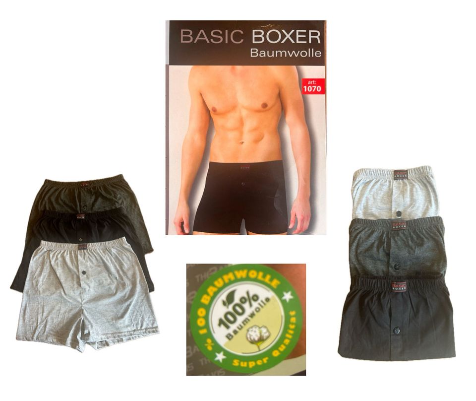 3 x Boxershorts 100% Baumwolle Unterwäsche Unterhose M bis 7XL in Viersen