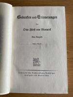Otto Fürst von Bismark. Buch von 1921  Gedanken und Erinnerungen Baden-Württemberg - Baden-Baden Vorschau