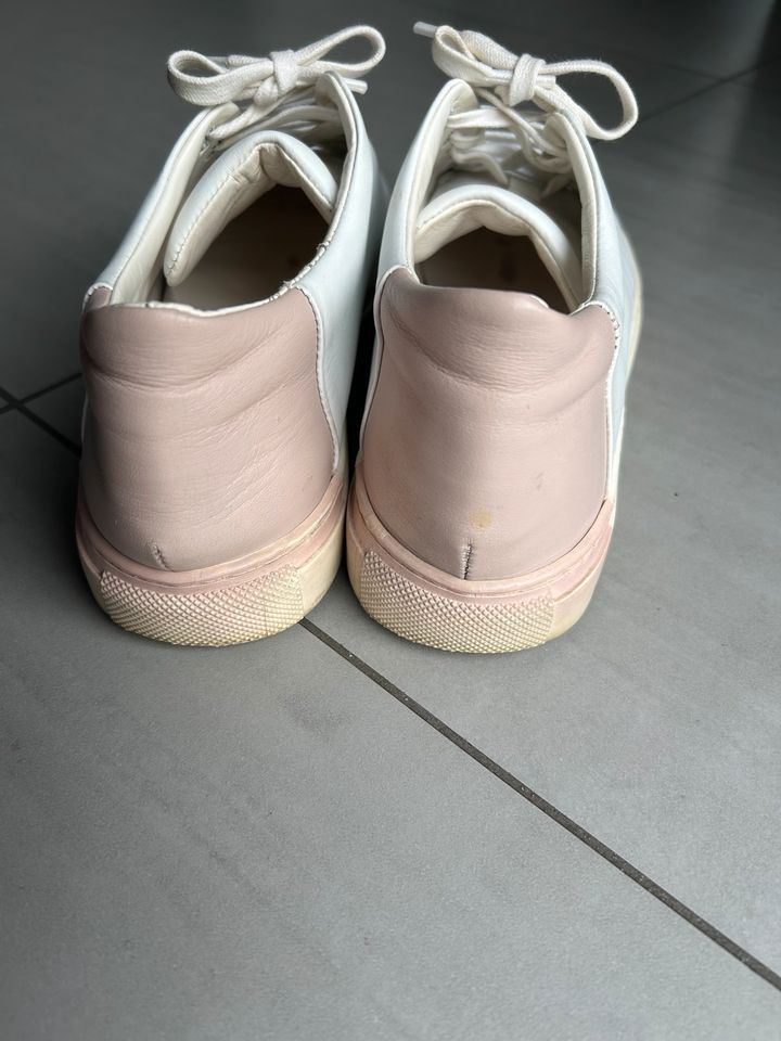Sneaker weiß mit rosa - Leder- italienische Marke, Fiamme in Großbettlingen