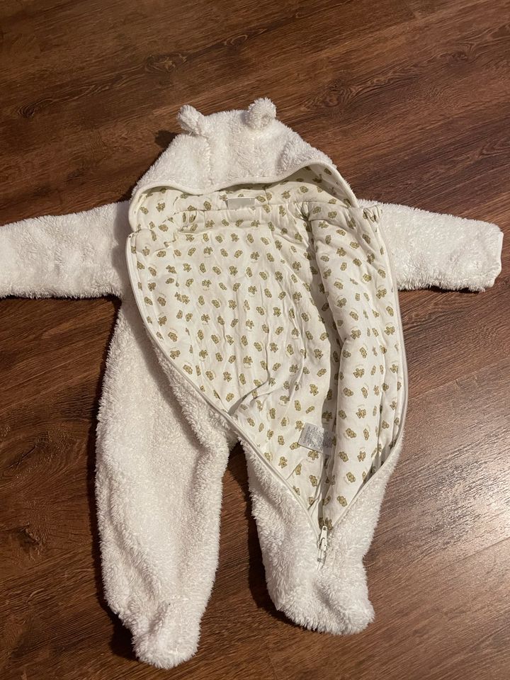 Wagenanzug Teddy Weiß  Schneeanzug Baby 68 in Chemnitz