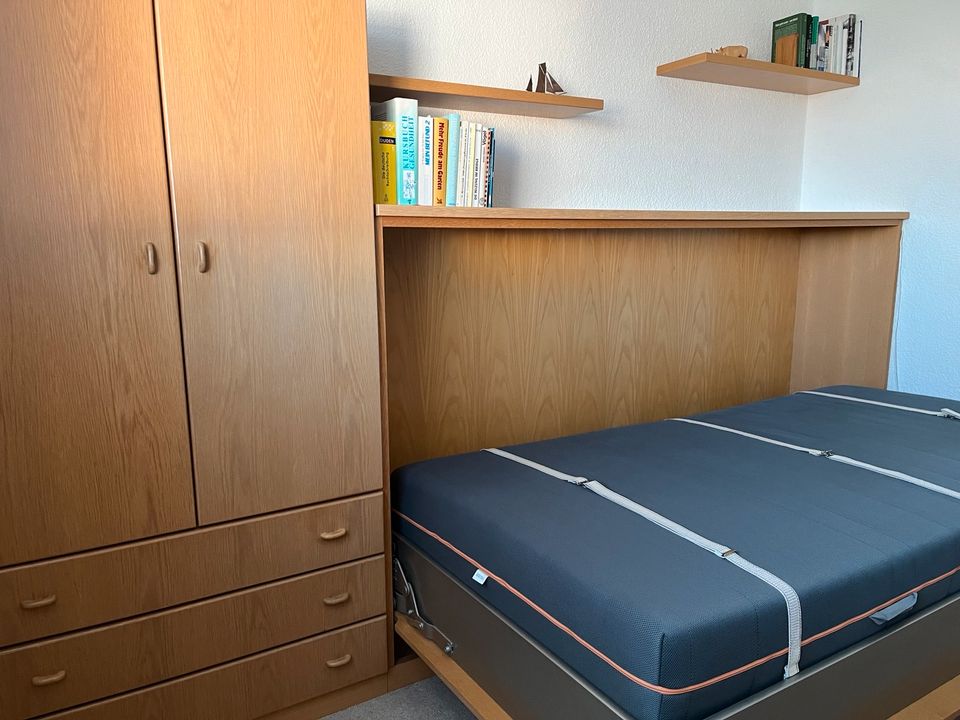 Schrankbett Klappbett Bett mit Kleiderschrank, klappbar, 100x200 in Fehmarn