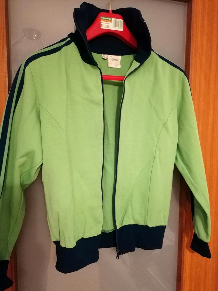 Adidas Retro Jacke Trikotstoff grün S in Bielefeld