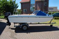 Hühnke TX 440A weiß Trimaran Boot 60 PS Mercury Trailer Niedersachsen - Steinkirchen Vorschau