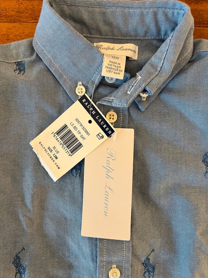 Polo Ralph Laufen Hemd und Hose Set Baby blau mit Logo Größe 12 M in Sindelfingen