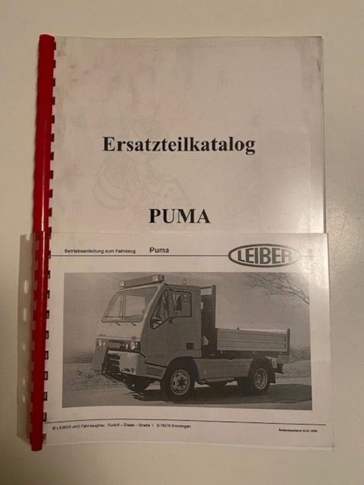 Leiber Puma Geräteträger Betriebsanleitung und Ersatzteilliste in Weilerswist