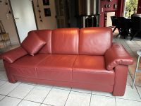 TOP Musterring Sofa Ledercouch Couch 3-Sitzer kamin-rot bordeaux Nordrhein-Westfalen - Bad Driburg Vorschau