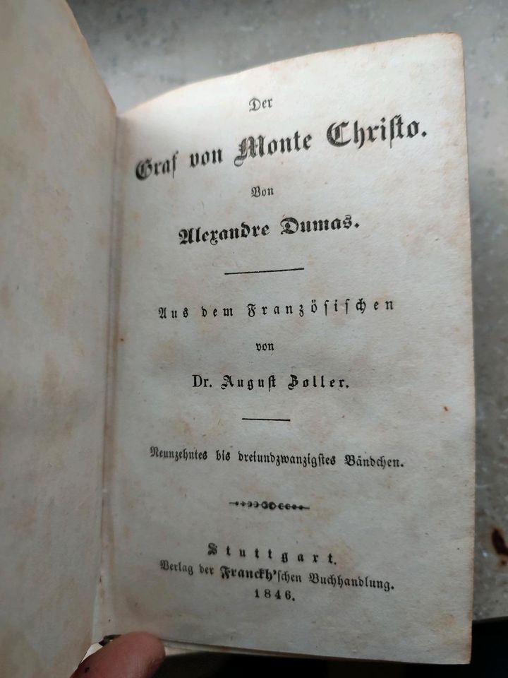 Dumas Graf von Monte Christo 1846 drei Bände Antiquariat in Hamburg