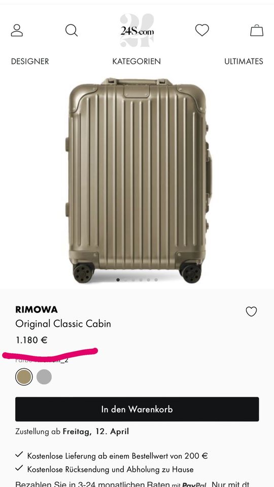 Rimowa Orginal Classic cabin bag titanium 2 - in Berlin