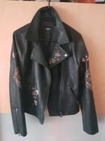 Damen Leder Jacke von Only schwarz mit Stickereien Größe 38/40 Baden-Württemberg - Balzheim Vorschau