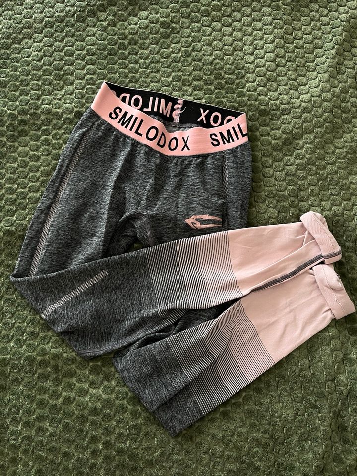 Smilodox grau rosa farbverlauf leggins in Lollar