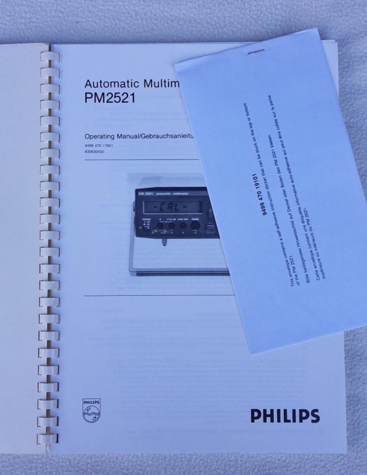 Gebrauchsanleitung für Philips PM2521 automatic multimeter in Harburg -  Hamburg Heimfeld | eBay Kleinanzeigen ist jetzt Kleinanzeigen