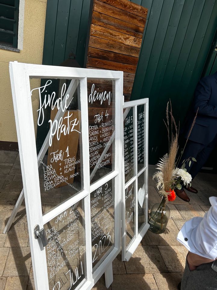 Holzfenster Deko Hochzeit in Windsbach