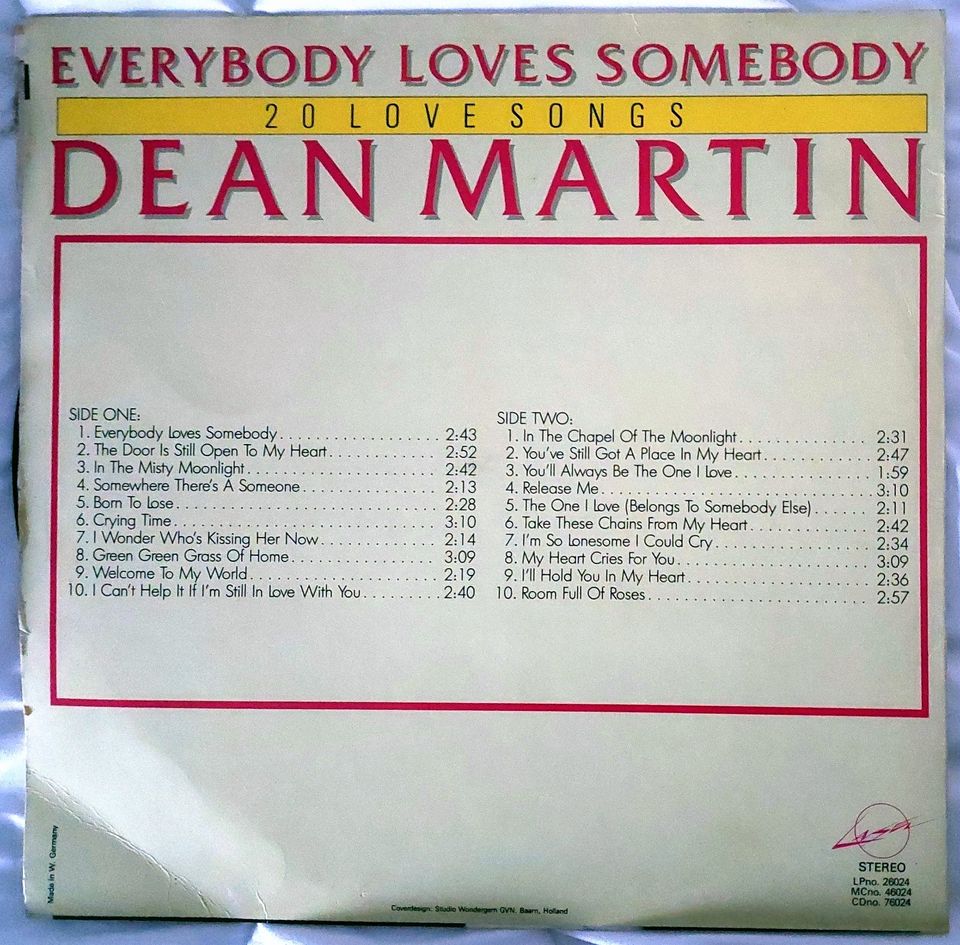 Dean Martin Everybody Loves Somebody - 20 Lovesongs in Stade