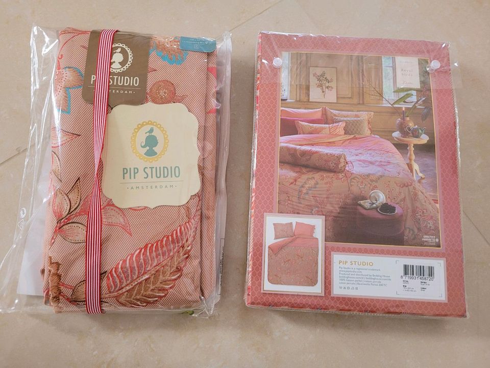 NEU Pip Studio Bettwäsche 155x220 cm Royal Birds khaki pink rosa in Wetschen