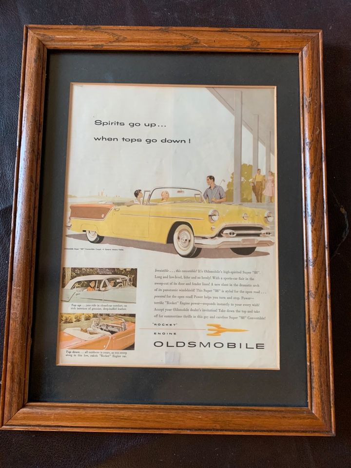 Oldsmobile Rocket Anzeige Oldtimer USA 50s Vtg Werbung im Rahmen! in Berlin