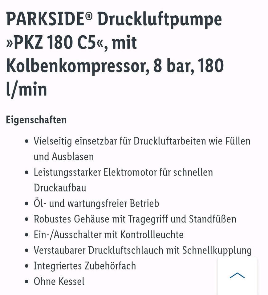 PARKSIDE Druckluftpumpe in Sachsen-Anhalt - Klostermansfeld | eBay  Kleinanzeigen ist jetzt Kleinanzeigen