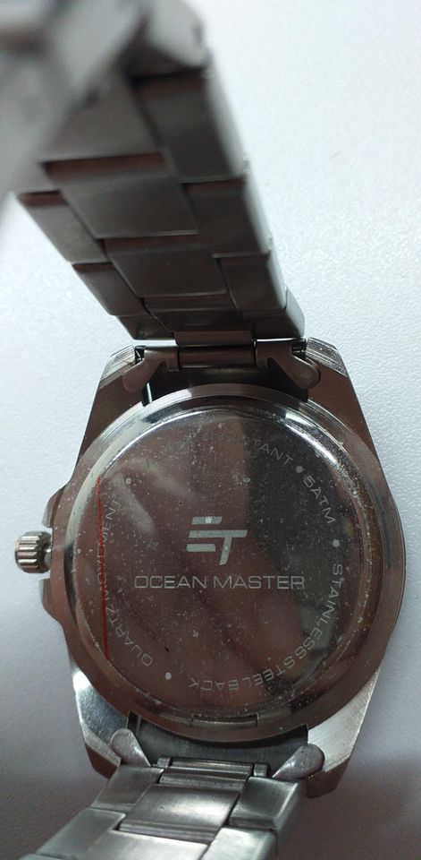 #123 Uhr Herrenuhr OCEAN MASTER Professional Quartz Mo silber neu in Hermsdorf