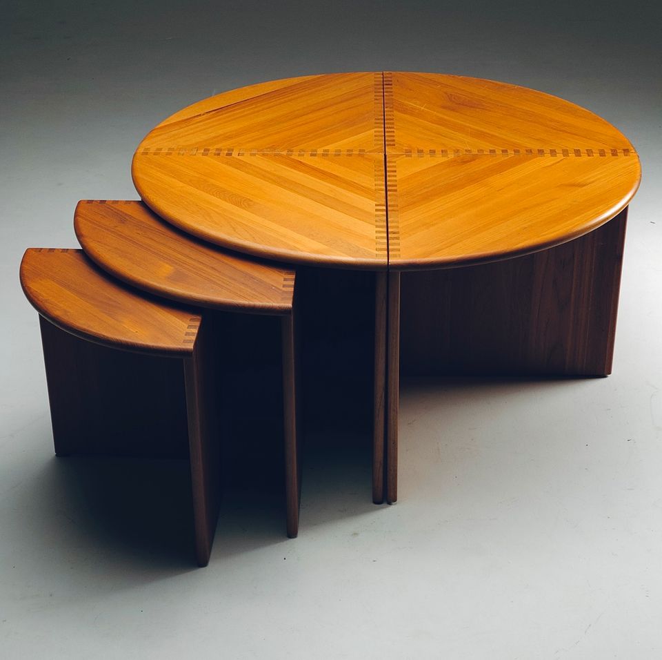 ANKAUF: Juul Kristensen Coffee Table Set | Mid-Century Beistelltische | Danish Teak Designklassiker | 50er 60er 70er Jahre in Düsseldorf