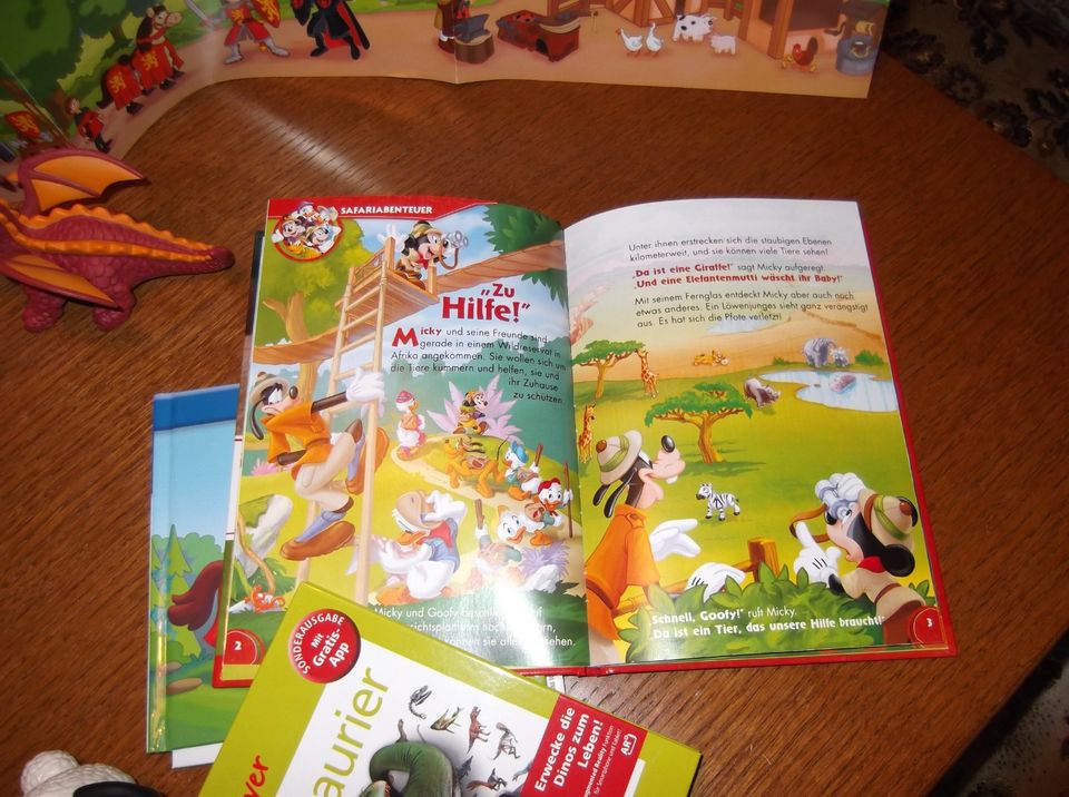 Kinder Spielfiguren Bücher Lernkarten Ritter Drachen Schaf Box in Großlöbichau