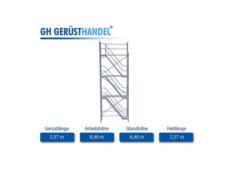 Treppenturm Arbeitshöhe 8,40m neues Gerüst Assco Baugerüst in Vöhringen