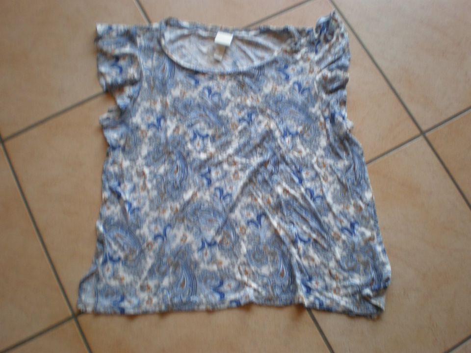 H&M blau-buntes Shirt T-Shirt Blusenshirt Gr. M in Bad Sobernheim