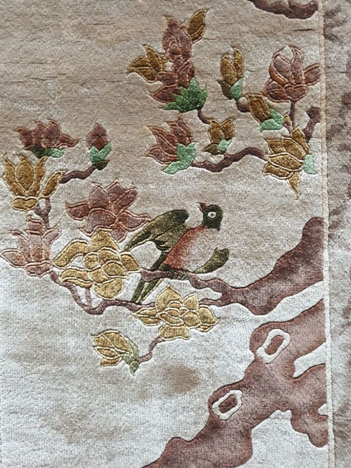 Chinesischer Wandteppich braun 94 x 46 cm, Wolle/ Seide(?) in Berlin