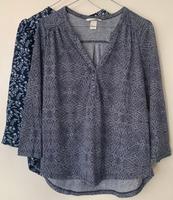 H&M 2 Blusen Shirt Tunika Top blau gemustert Blümchen XS S 34 36 Leipzig - Gohlis-Süd Vorschau