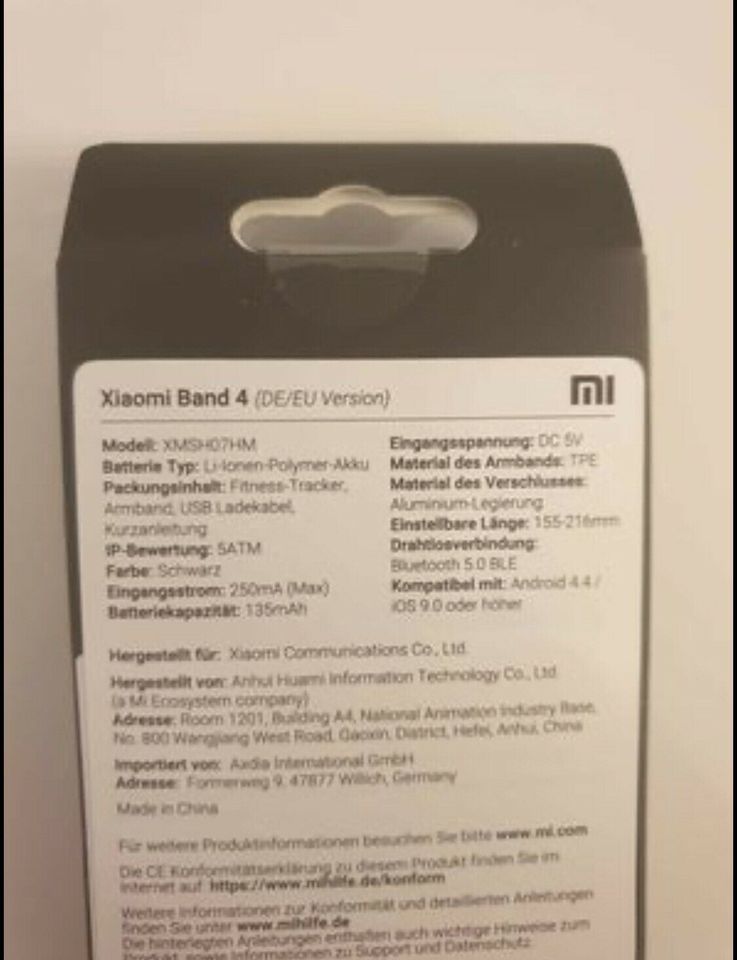 Xiaomi Band 4 Smartwatch, Fitnesstracker, NEU und OVP in Bad Salzuflen