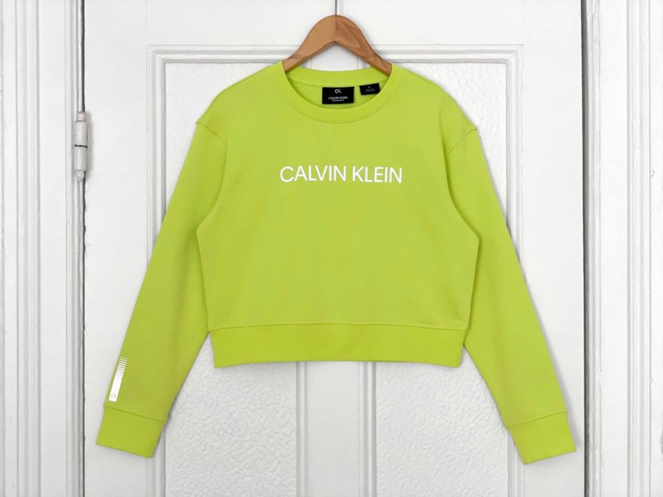 CALVIN KLEIN ❤️ Shirt Sweatshirt Crop Top Neon Silber Sommer NEU in Hamburg