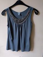 Ärmelloses T-Shirt Top H&M Glitzer bestickt grau Größe M Viskose Hessen - Darmstadt Vorschau