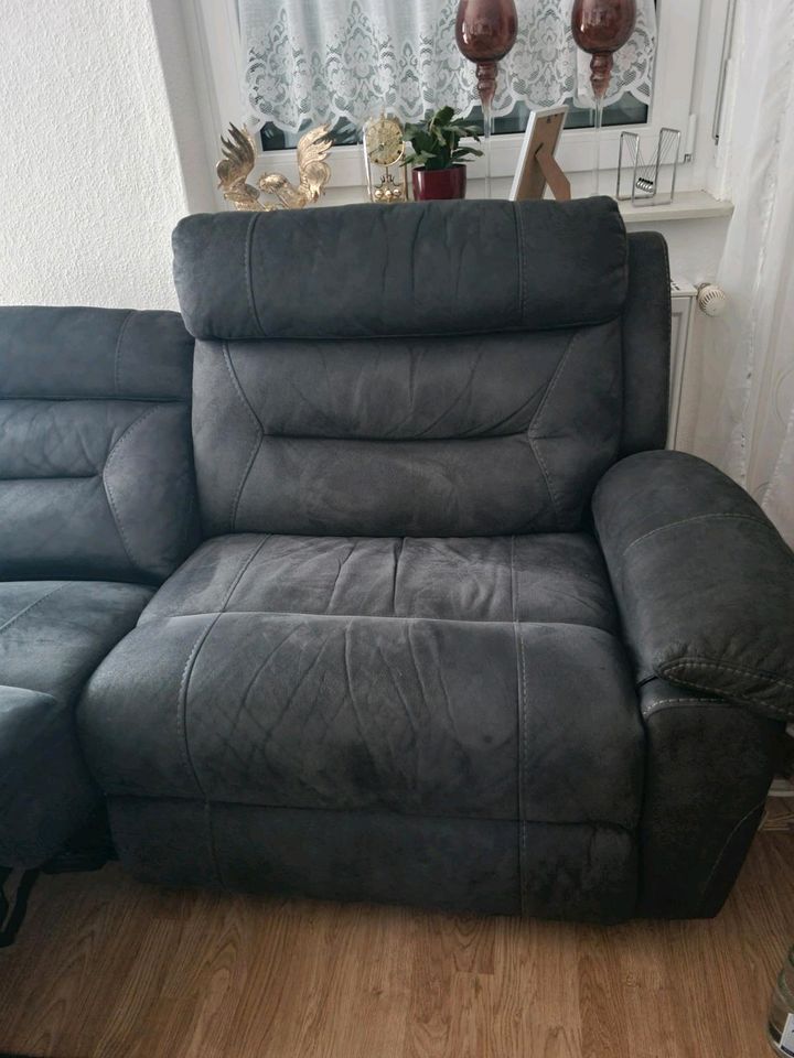 Couch 3er , 2er , Relax 3 Teilig Sofa mit Elektronik und USB grau in Koblenz
